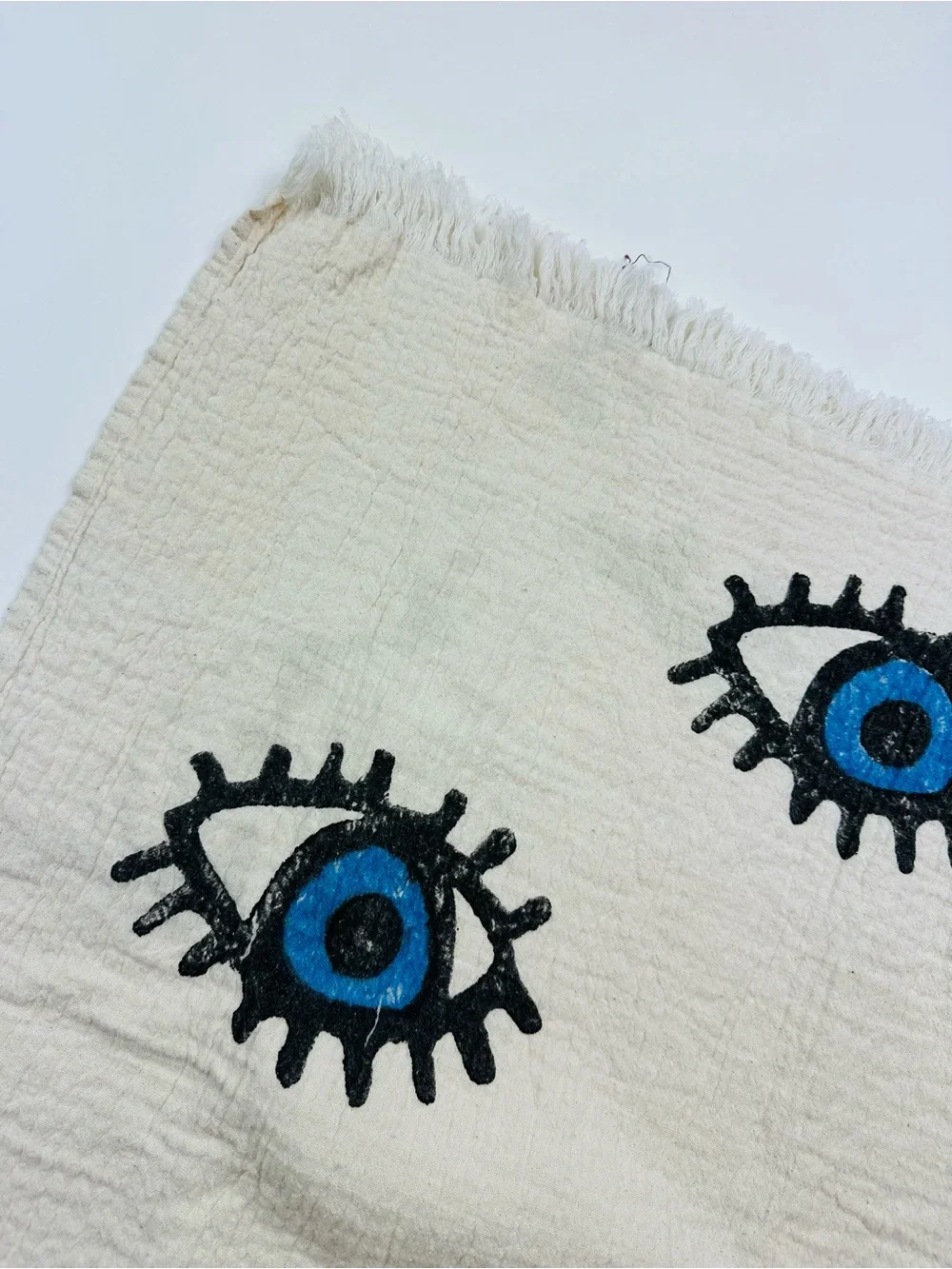GY Special Collection Turkish Cotton Muslin Full Size Towel Evil Eye Print
